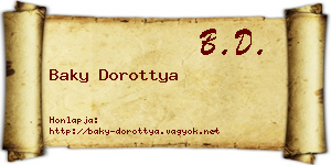 Baky Dorottya névjegykártya
